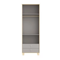Guarda Roupa 2 Portas Rope Natural Cinza - Matic