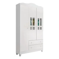 Guarda Roupa Ariel Branco Brilho - Carolina
