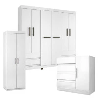 Guarda-Roupa-Casal-2264-Multiuso-6020-e-Cômoda-8000-branco-A