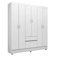 Guarda Roupa Casal Flash 2 Branco Brilho - Demóbile