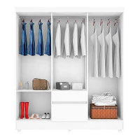 Guarda Roupa Casal Flash 2 Interna Branco Brilho - Demóbile
