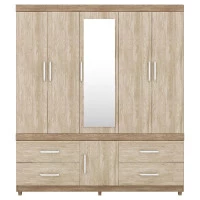 Guarda Roupa Casal Guarujá Nogal e Vanilla Touch – Demóbile
