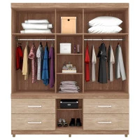 Guarda Roupa Casal Guarujá Nogal e Vanilla Touch – Demóbile