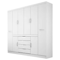 Guarda Roupa Casal Realce Branco Brilho – Demóbile