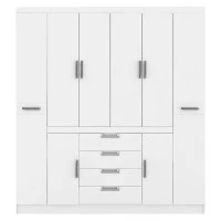Guarda Roupa Casal Realce Branco Brilho – Demóbile