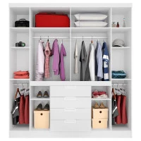 Guarda Roupa Casal Realce Branco Brilho – Demóbile