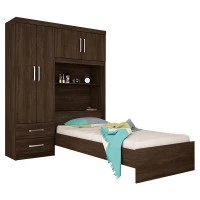 Guarda Roupa com Cama Dueto Ébano Touch – Demóbile