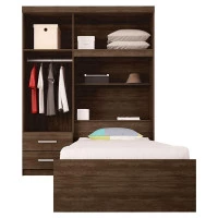 Guarda Roupa com Cama Dueto Ébano Touch – Demóbile