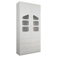 Guarda roupa infantil 2 portas Eloisa branco brilho
