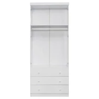 Guarda roupa infantil 2 portas Eloisa interno branco brilho