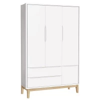 Guarda Roupa Infantil 3 Portas New Classic Branco com Pés Ma