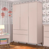 Guarda Roupa Infantil Ambiente Retrô Alice Rosa Acetinado - 