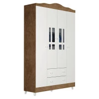 Guarda Roupa Infantil Ariel 4 Portas Amadeirado A