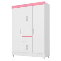 Guarda Roupa Infantil Ecom 2 Branco/Rosa - Demóbile