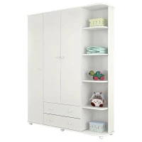 Guarda roupa infantil Lorena branco brilho Phoenix Baby