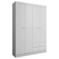 Guarda Roupa Infantil Louise Branco Brilho - AJL 