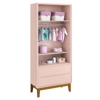 Guarda-Roupa-Infantil-New-Classic-2-Portas-Rosa-com-Pes-Made