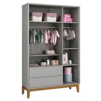 guarda-roupa-infantil-new-classic-3-portas-cinza-com-pes-mad