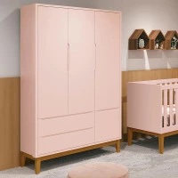 guarda-roupa-infantil-new-classic-3-portas-rosa-com-pes-made