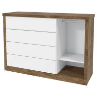 Guarda Roupa Infantil Tutto New Toque Interno 4 Portas Branc