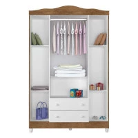 Guarda Roupa Interna Ariel 4 Portas com Berço Mirelle Branco