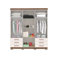 Guarda Roupa Londres 6 Portas Teka Champanhe – Incorplac
