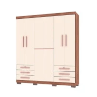 Guarda Roupa Londres 6 Portas Teka Champanhe – Incorplac