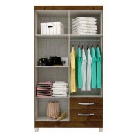 Guarda Roupa Solteiro Módena 4 Portas Malbec – Incorplac