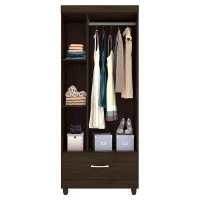 Guarda Roupa Solteiro Prince Ébano Touch – Demóbile