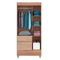 Guarda Roupa Solteiro Wind Interna Nogal Vanilla Touch - Dem