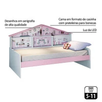 img-Cama-Infantil-Casa-de-Boneca-Diversão-com-Led---Pura-Mag