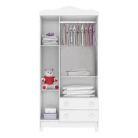 Interna Guarda Roupa Ariel 3 Portas Branco Brilho - Carolina