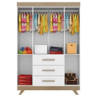 Interna Guarda Roupa Infantil Retrô Vitória Branco Brilho We