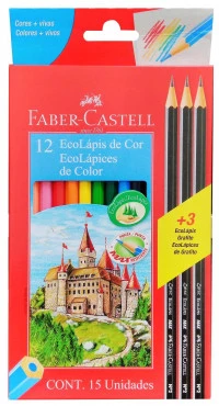 Lápis De Cor Com 12 Ecolápis Faber Castell