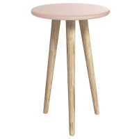 Mesa de Canto Theo Rosa Madeira Natural – Reller