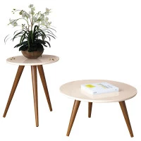 Mesa de Centro e Mesa Lateral Sorelle Off White – HB Móveis
