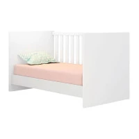 Mini Cama sem rodízio Doce Sonho 100 Branco Brilho - Qmovi