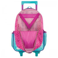 Mochila Infantil com Rodinhas Jolie Cachorro 162591 Rosa/Azu