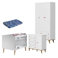 quarto-bebe-com-berço-ludmila-branco-betula-colchao-ortobom-