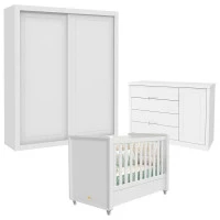 Quarto de Bebê 2 Portas Tutto New Branco Acetinado - Matic