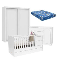 Quarto de Bebê 2 Portas Tutto New com Berço Multifuncional F