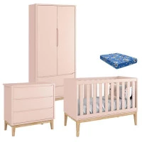 Quarto-de-Bebe-Classic-2-Portas-com-Colchao-e-Comoda-Gavetei