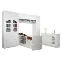 Quarto de Bebê Completo Eloisa com Berço Multifuncional Sele