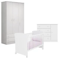 Quarto de Bebê Doce Sonho 2617 com Cômoda 2561 e Berço Ameri