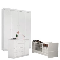 Quarto de Bebê Helena com Berço Multifuncional Selena Branco