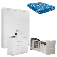 Quarto de Bebê Helena com Berço Multifuncional Selena com Co