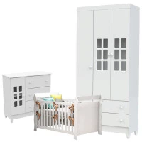 Quarto-de-Bebe-Mariah-3-portas-com-Berço-Lara-branco-Brilho-