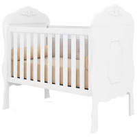 Quarto de Bebê Realeza 4 Portas Cômoda 1 Porta Branco Acetin