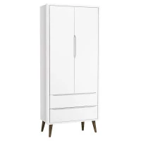Quarto de Bebê Theo 2 Portas Branco Acetinado com Pés Amadei