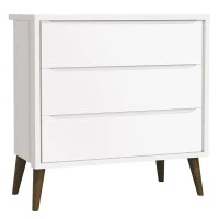 Quarto de Bebê Theo 3 Portas Branco Acetinado com Pés Amadei